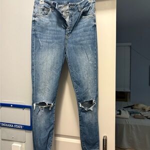 Women's Blue Distressed Jeans